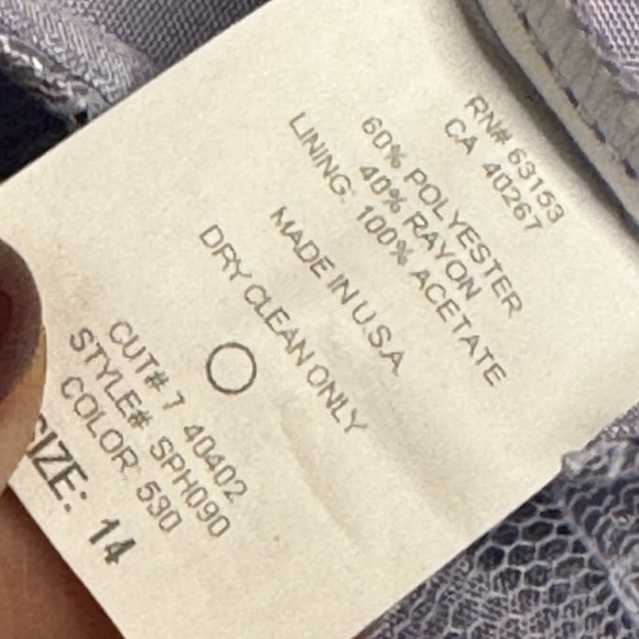 Vintage Lace Babydoll Midi Dress Lavender Size 14 Fairy Wedding Guest‎ New - Picture 6 of 6